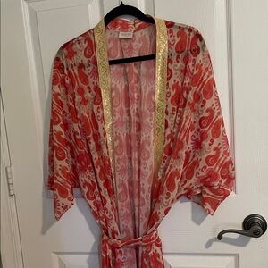 Elegant Red and Gold Women's Robe